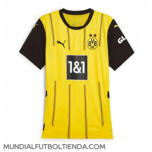 Camiseta Borussia Dortmund Primera Equipación Replica 2024-25 para mujer mangas cortas